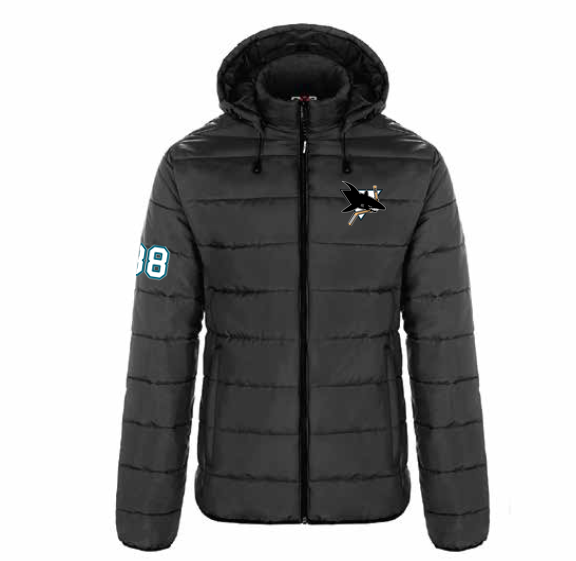 ORDER BY OCT 6th, Ships week of NOV 7th - Jr Sharks AAA Glacial Midweight Puffer Jacket - Women's