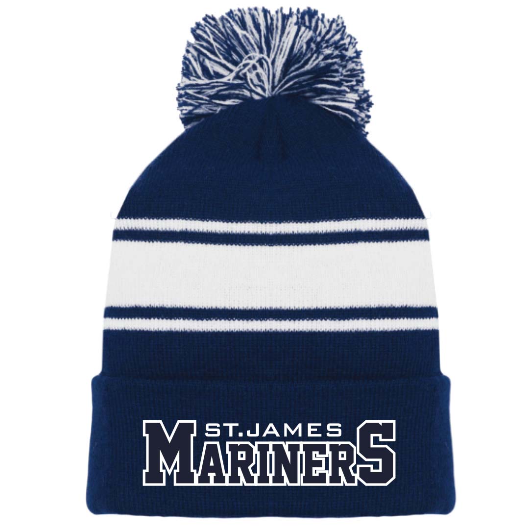 Navy-White Knit Toque