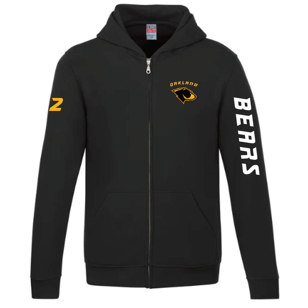 Oakland Bears Adult Full Zip Hooded Fleece