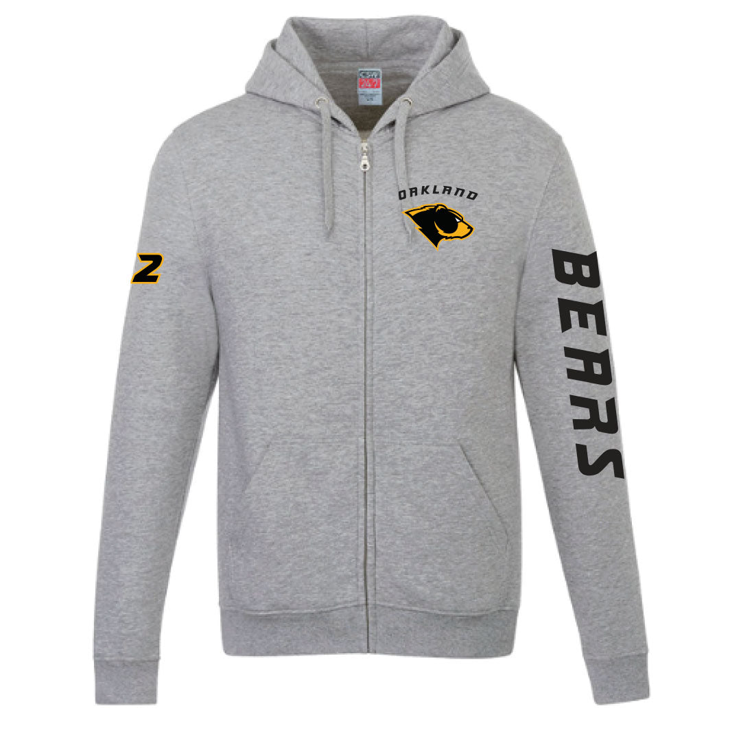 Oakland Bears Adult Full Zip Hooded Fleece