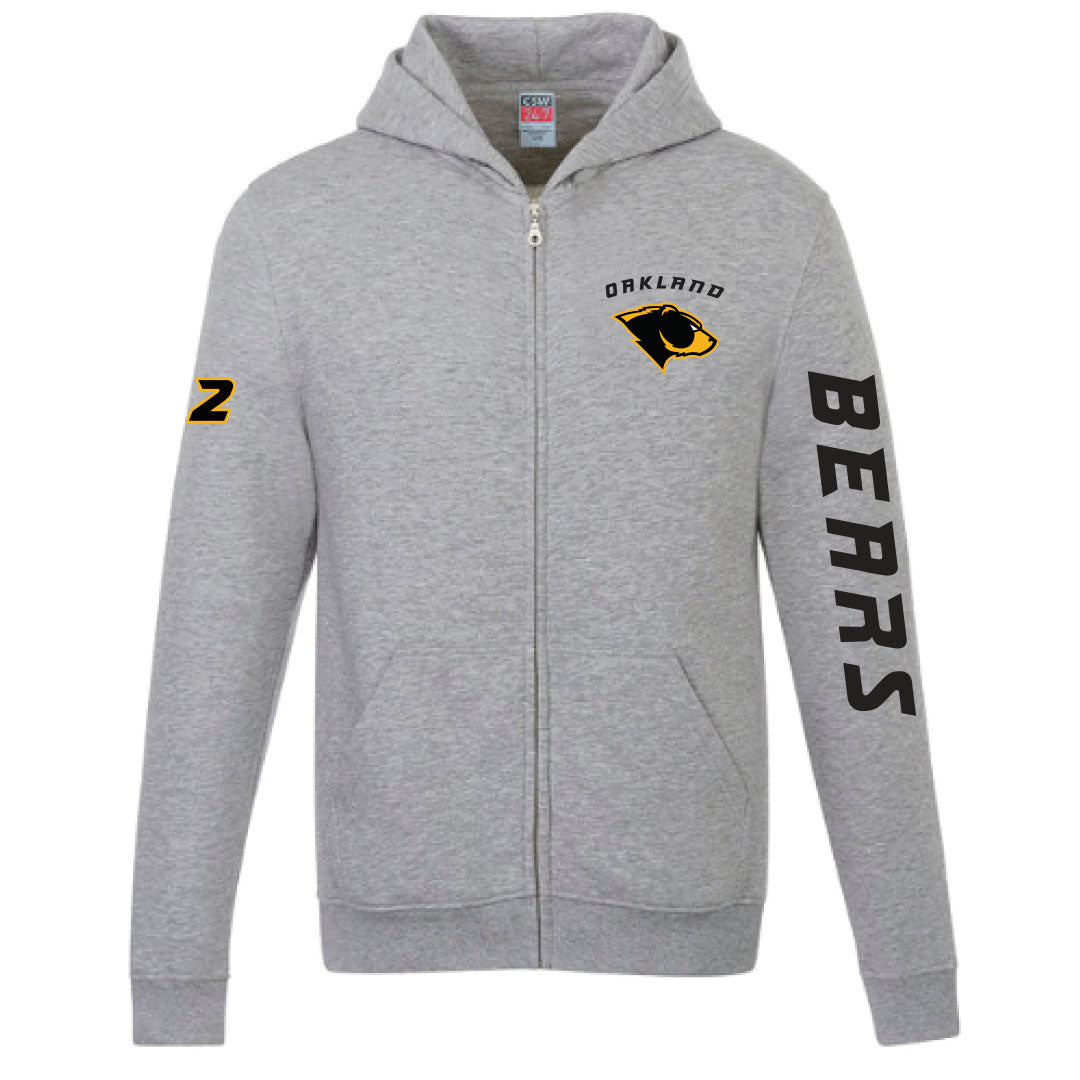 Oakland Bears Adult Full Zip Hooded Fleece