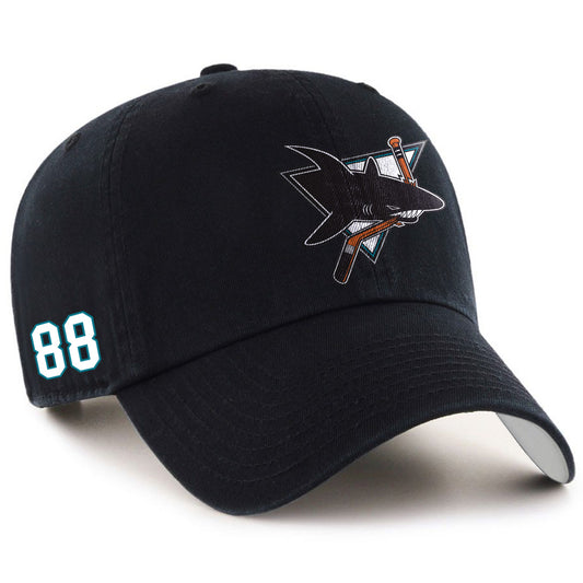 Black JR Sharks AAA 47 Brand MVP Structured Cap - Front View