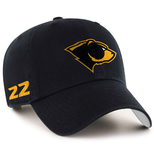 Black Oakland Bears 47 Brand MVP Structured Cap with Personalized Number - Front View