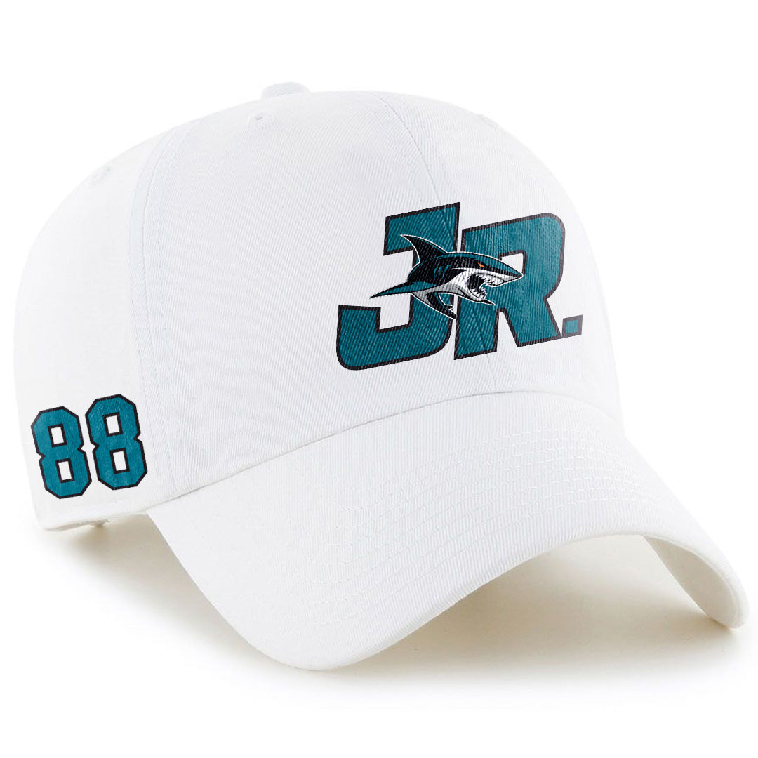 White JR Sharks 47 Brand MVP Structured Cap