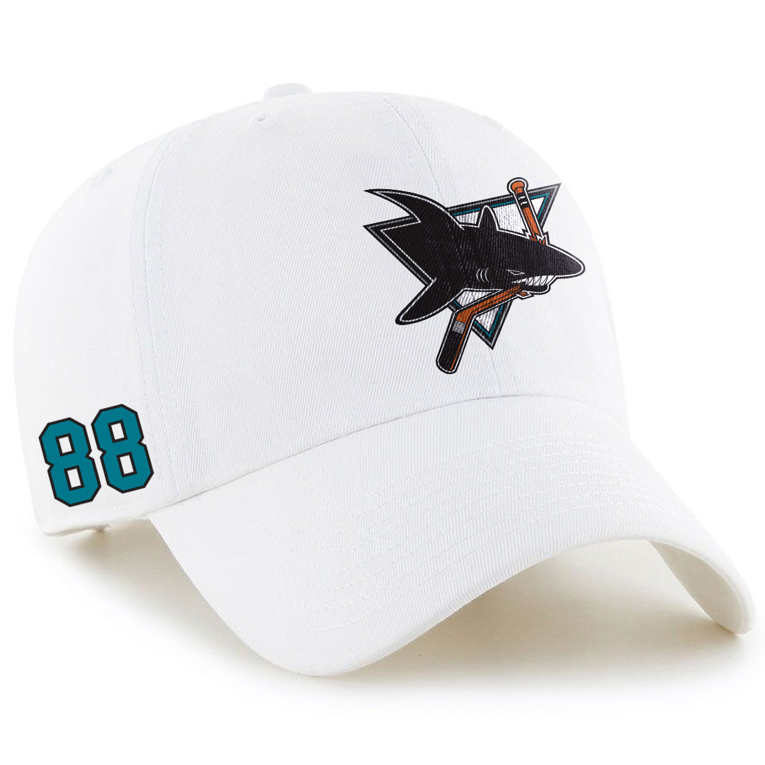 White JR Sharks AAA 47 Brand MVP Structured Cap - Front View
