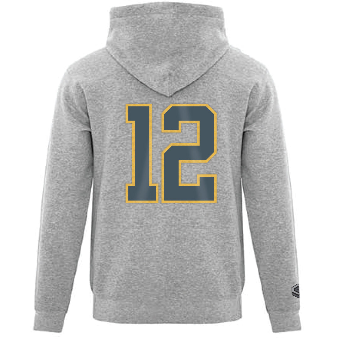 Athletic Heather Jr Golden Knights Youth Premium Pullover Hoodie - Back View