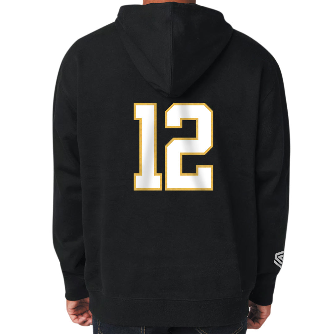 Black Jr Golden Knights Youth Premium Pullover Hoodie - Back View