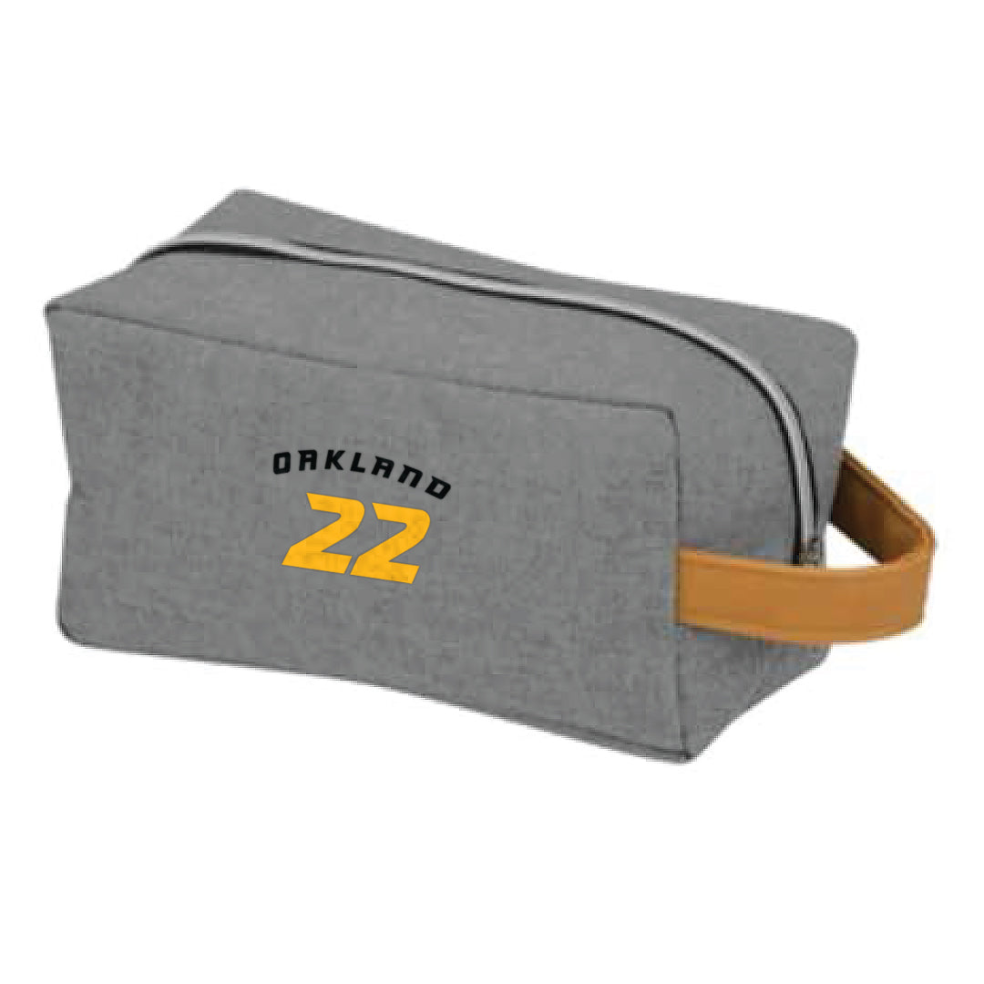 Grey Oakland Bears Team Accessory/Shower Kit Bag with Personalized Number