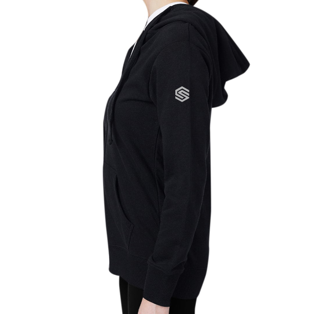 Black Oakland Bears Adult Full Zip Hoodie with Personalized Number - Left View