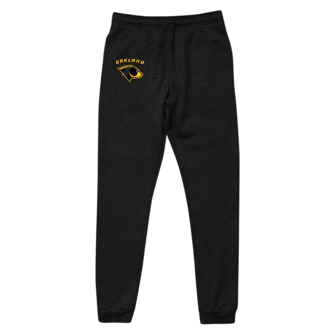 Black Oakland Bears Adult Jogger with Personalized Logo - Front View