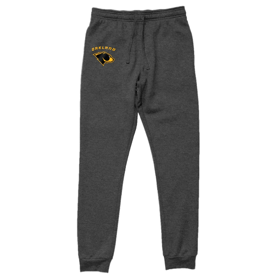 Charcoal Heather Oakland Bears Adult Jogger with Personalized Logo - Front View