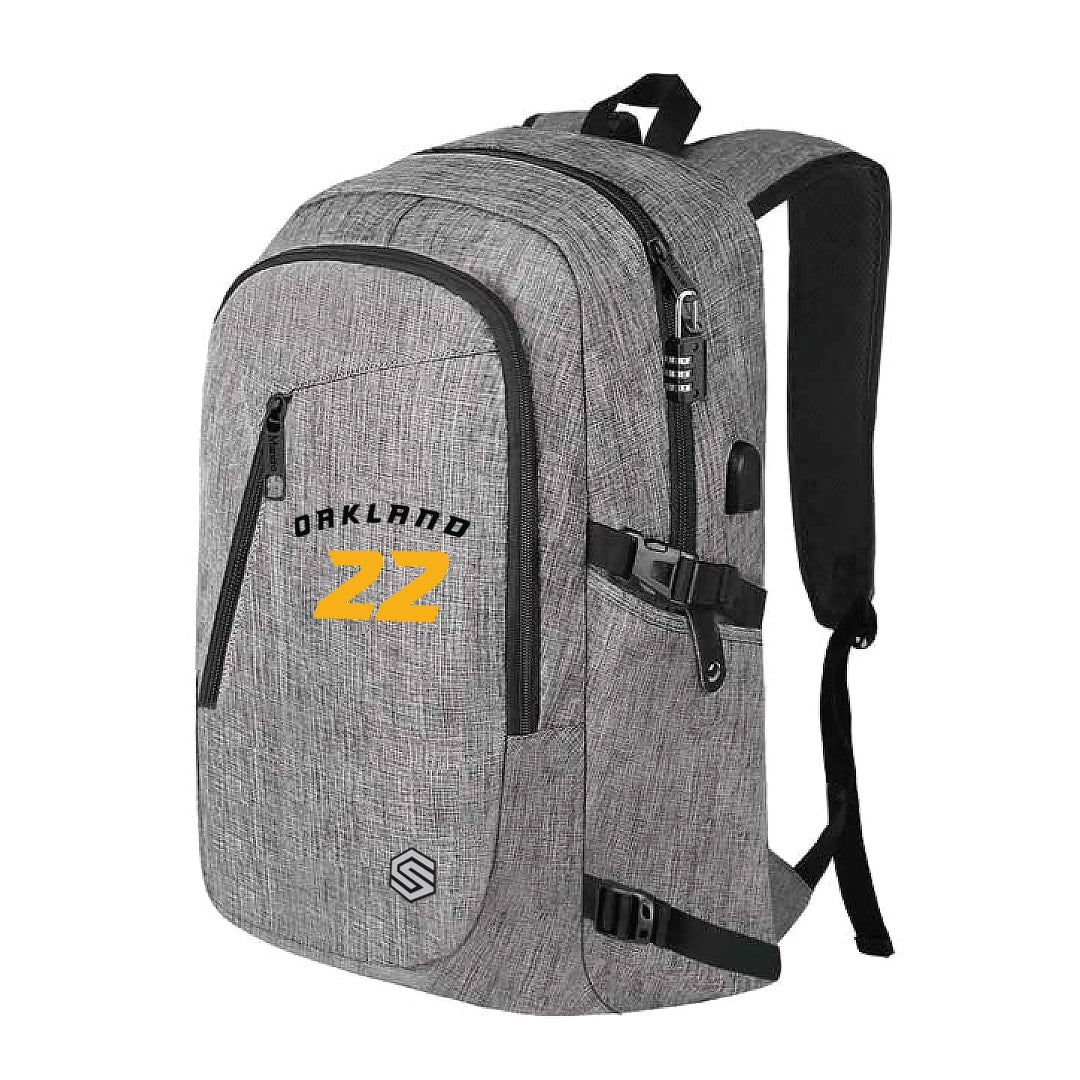 Grey Oakland Bears Team Backpack with Personalized Number