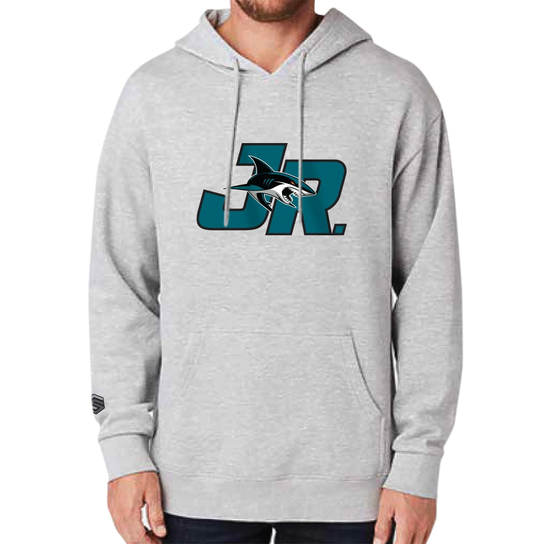 Athletic Heater JR Sharks Adult Heavyweight Pullover Hoodie - Front View