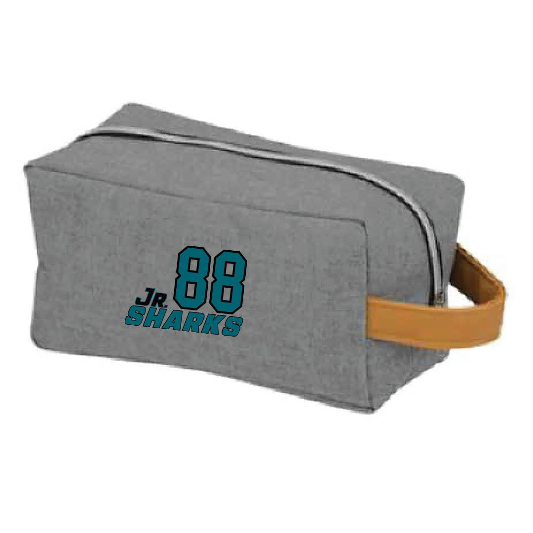 Grey JR Sharks AAA Team Accessory/Shower Kit Bag - Front View
