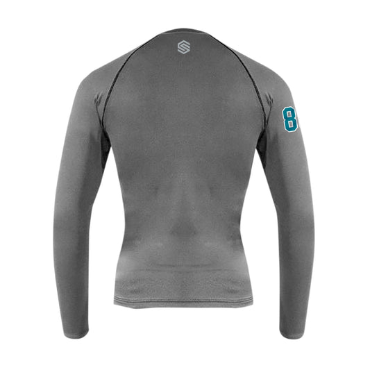 Graphite JR Sharks AAA Adult Long Sleeve Baselayer Top - BACK VIEW