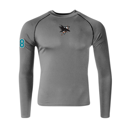 Graphite JR Sharks AAA Adult Long Sleeve Baselayer Top - FRONT VIEW