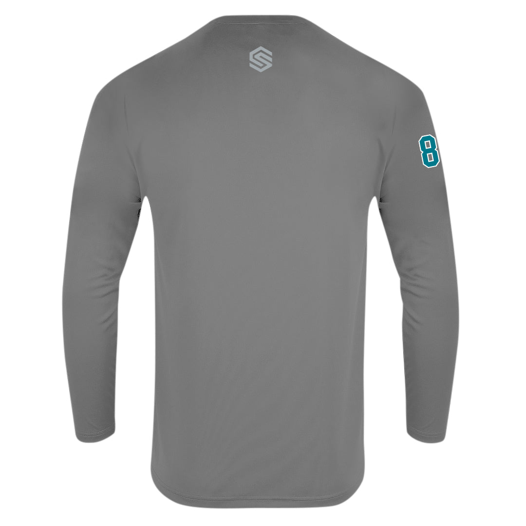 Graphite JR Sharks AAA Youth Long Sleeve Basic Training Tee - Back View