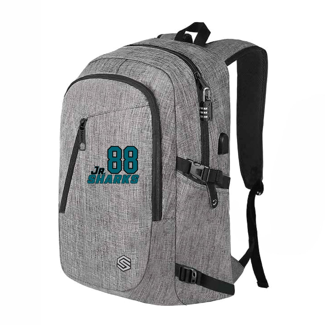 Grey JR Sharks AAA Team Backpack - Front View