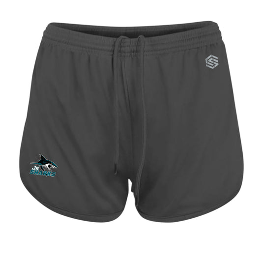 Graphite JR Sharks AAA Girl's Basic Training Short with Logo - Front View