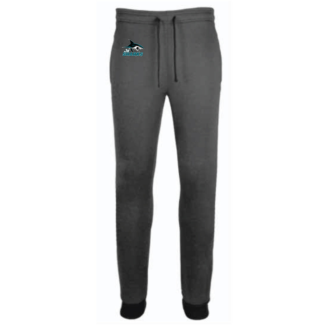 Carbon Grey JR Sharks AAA Youth Tech Fleece Jogger with Logo - Front view