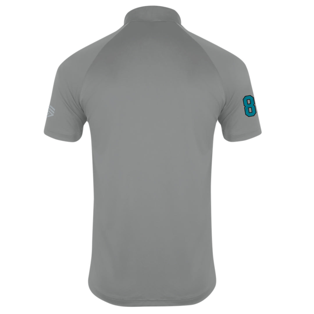 Carbon Grey JR Sharks AAA Men's Premium Team Polo - BACK VIEW