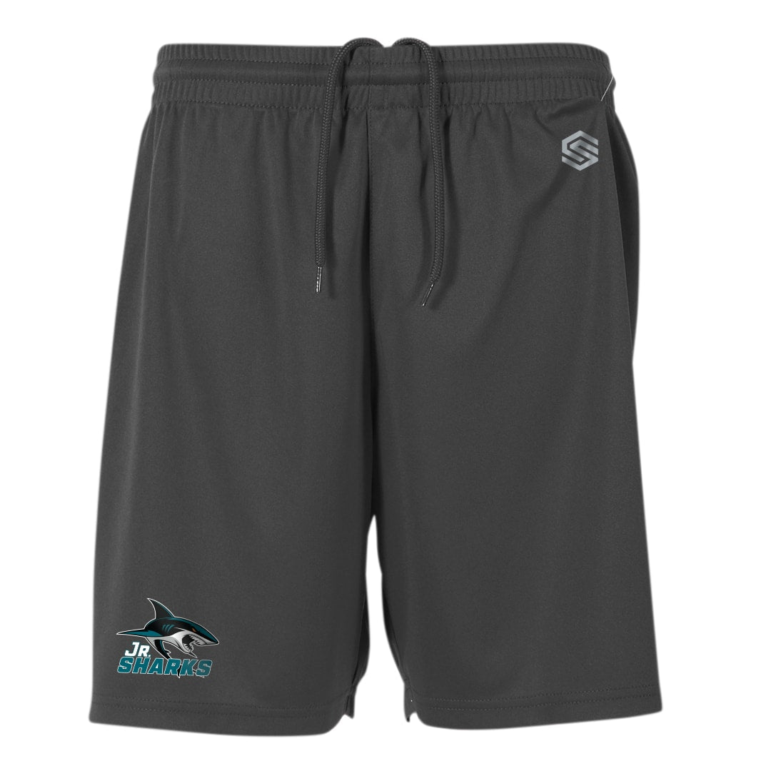 Graphite JR Sharks AAA Men's Basic Training Short with Logo - Front View