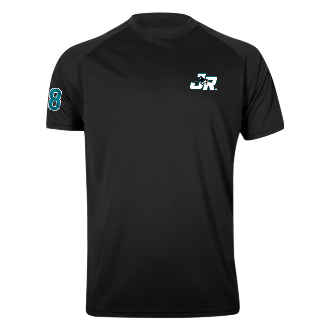 Black JR Sharks Youth Short Sleeve Basic Training Tee - Front View