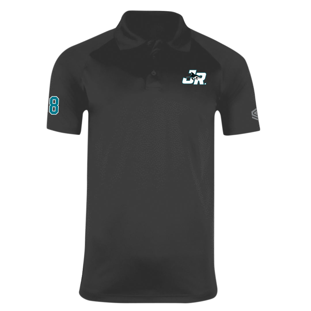 Black JR Sharks Youth Team Polo - Front View