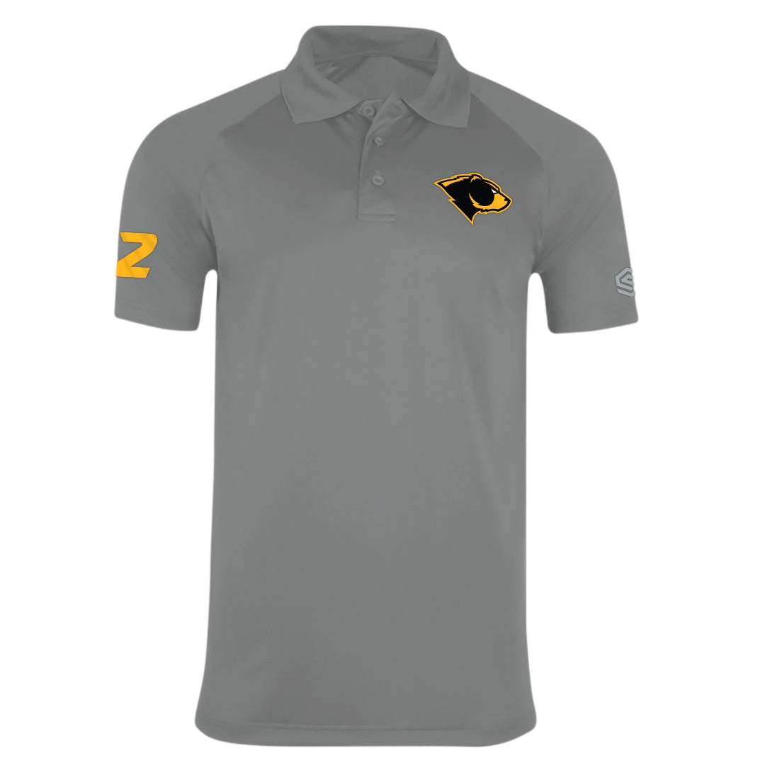 Carbon Grey Oakland Bears Men's Premium Team Polo with Personalized Number - Front View