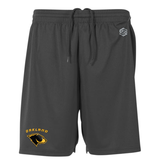 Graphite Oakland Bears Men's Basic Training Short with Personalized Logo - Front View