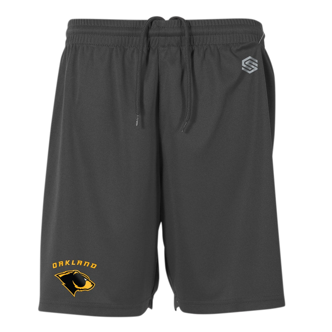 Graphite Oakland Bears Youth Basic Training Short with Logo - Front View