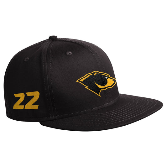 Black Oakland Bears New Era 9 Fifty Flatbill Snapback Cap with Personalized Number