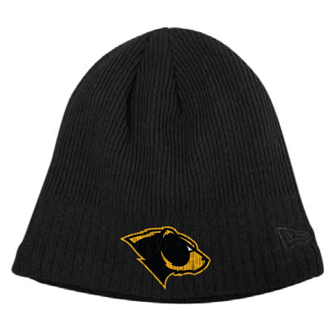 Black Oakland Bears New Era Beanie with Personalized Number - Front View