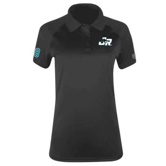 Black JR Sharks Women's Team Polo - Front View