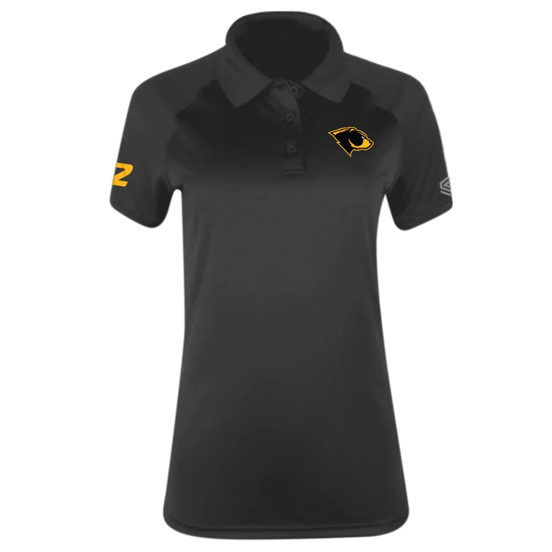 Black Oakland Bears Women's Team Polo with Personalized Number - Front View