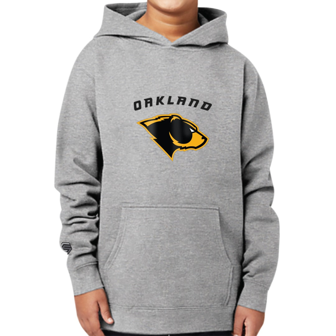Athletic Heather Oakland Bears Youth Premium Pullover Hoodie - Front View