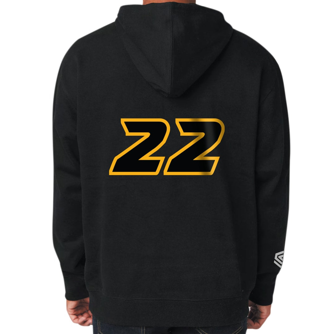 Black Oakland Bears Youth Premium Pullover Hoodie - Back View